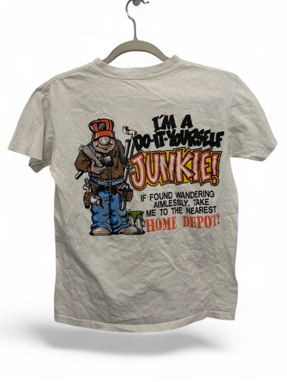 Vintage Home Depot Do-It-Yourself Junkie Graphic Short Sleeve Tee Shirt